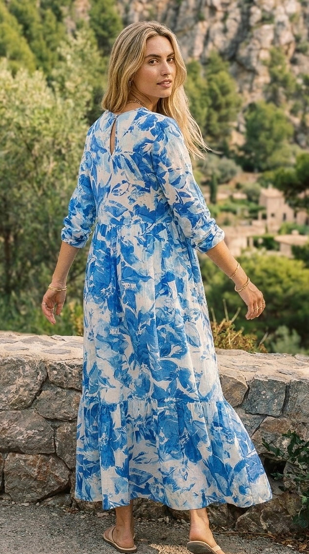 Willow - Indigo Whisper: Tiered Maxi dress