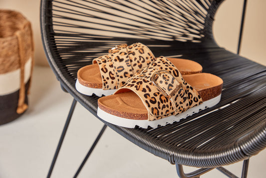 Julz Logan Leopard Slip-On Sandal