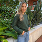 Scarlett Jersey - Green:  Round neck knit