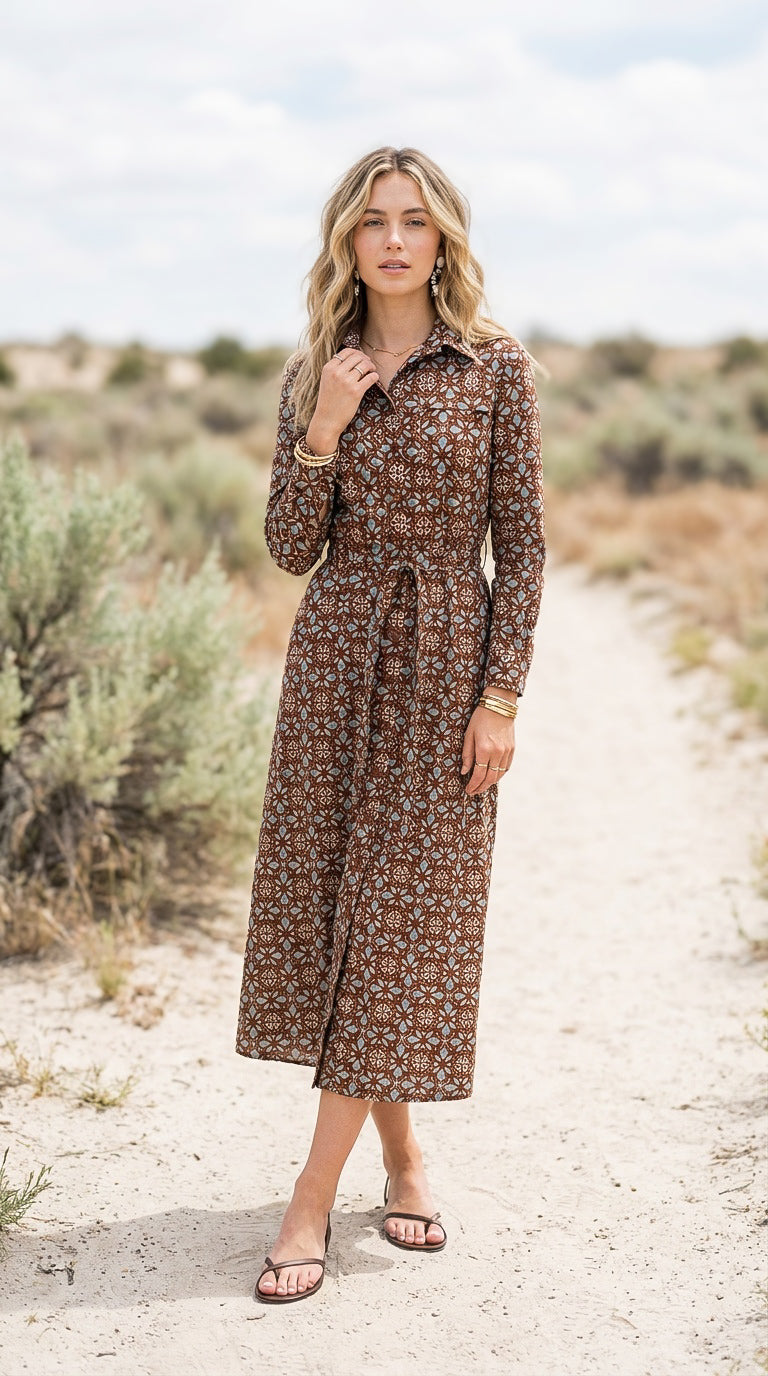 Gianna - Salt Air: Belted Shirt dress