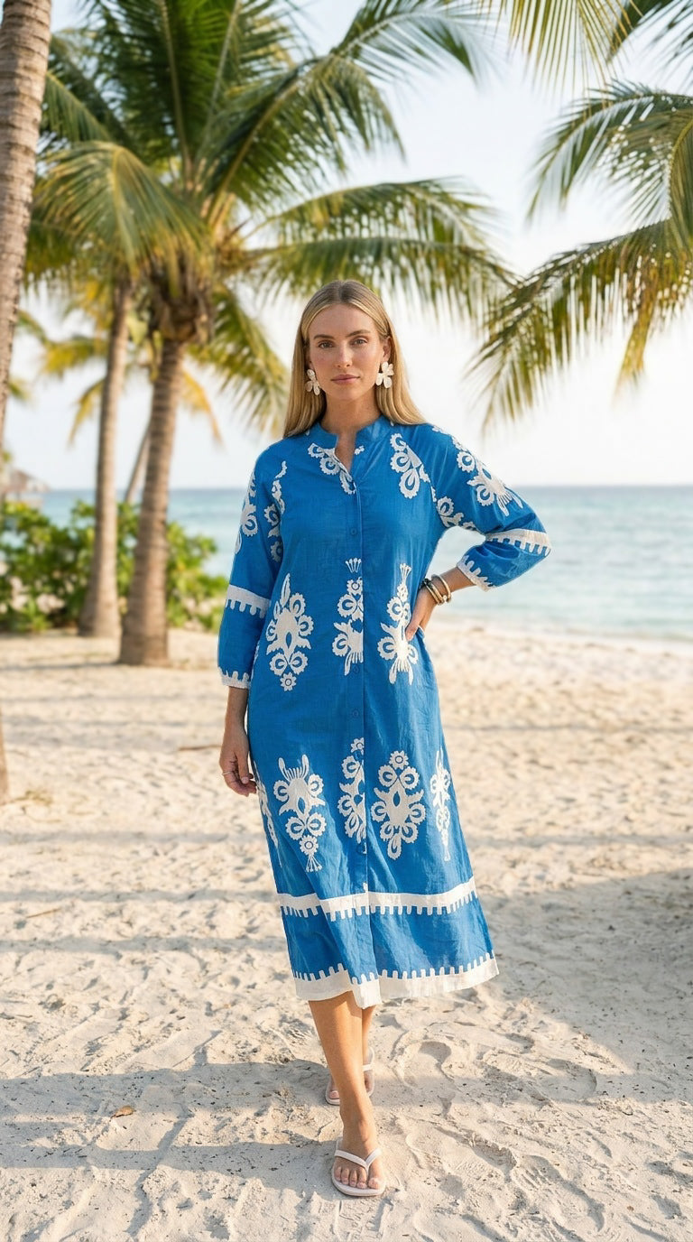 Anna - Eden Garden: Relaxed shirt dress with pockets
