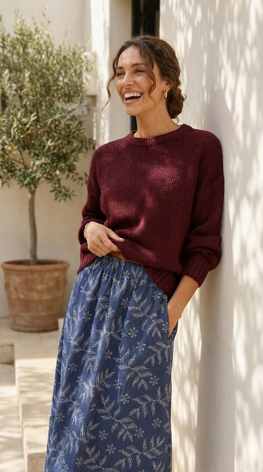 Shay - Midnight Garden: A-line skirt