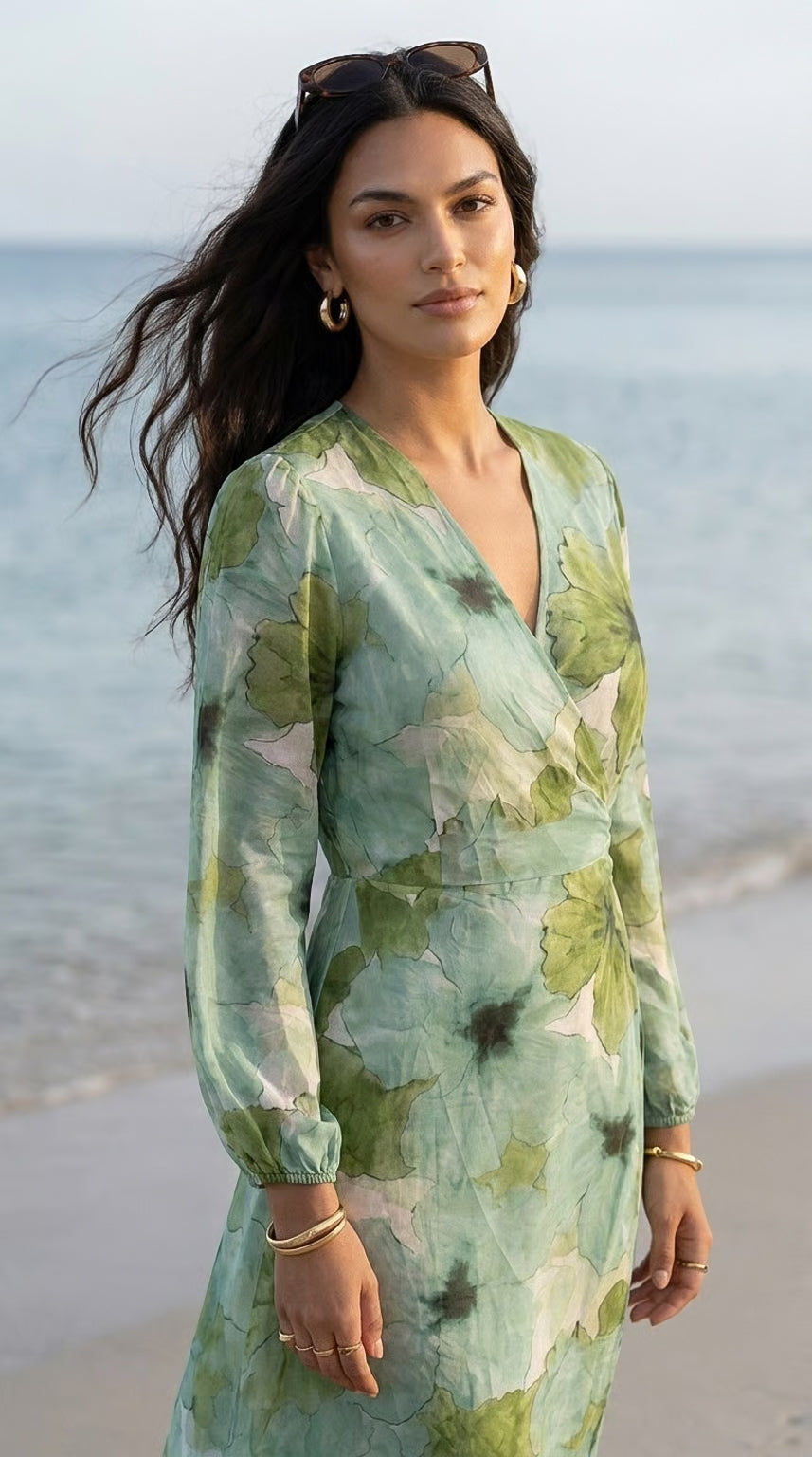 Sienna - Petal Poetry: Long Sleeve Wrap dress