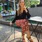 Gia - Orient Express: Classic pants with elasticated waistband and straight leg