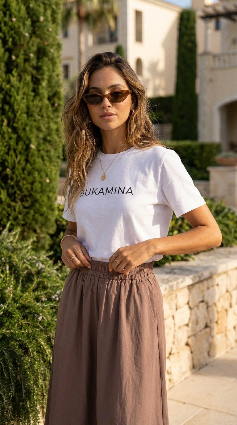 Shay - Cognac: A-line Poplin skirt