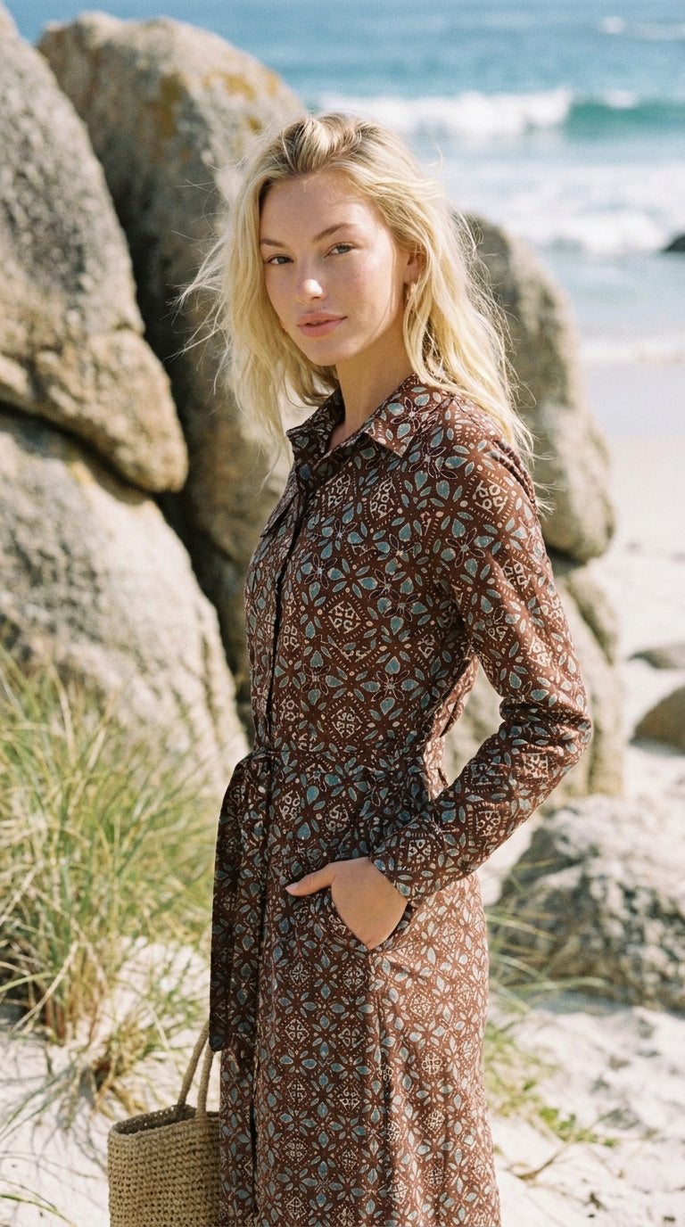 Gianna - Salt Air: Belted Shirt dress