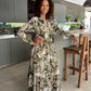 Maddison Maxi - Winter Dreams:  Button-up Collared Tiered Maxi Dress