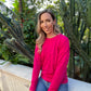 Scarlett Jersey - Pink:  Round neck knit