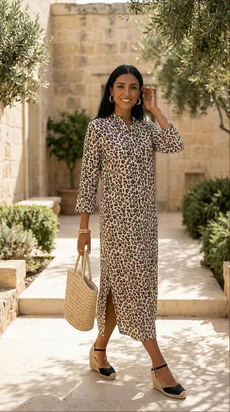 Ophelia - Safari Escape: Classic Midi Shirt dress