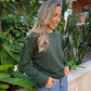 Scarlett Jersey - Green:  Round neck knit