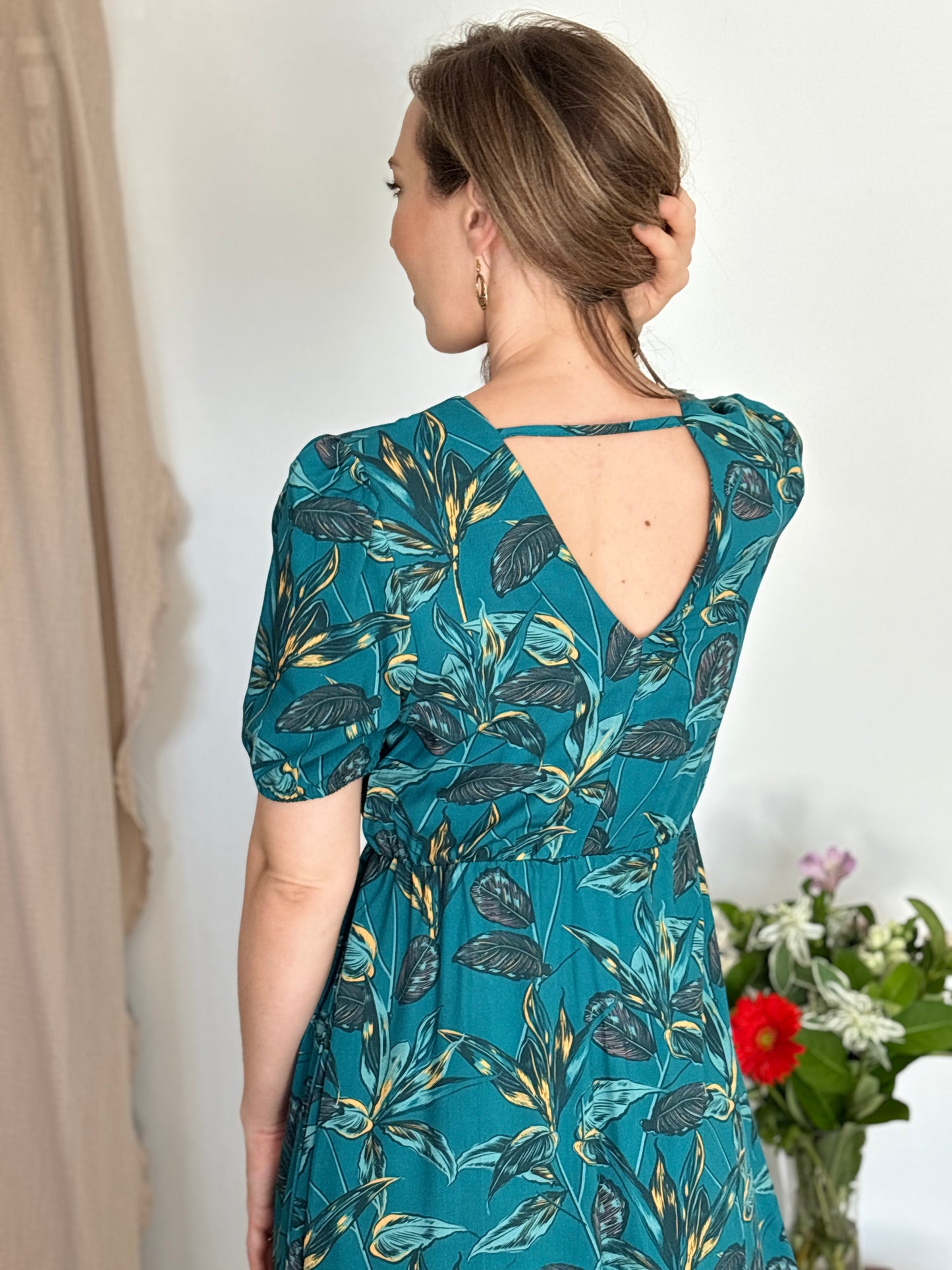 Lyn Maxi - Love Bloom: V-Neck elasticated waistline detail Maxi dress