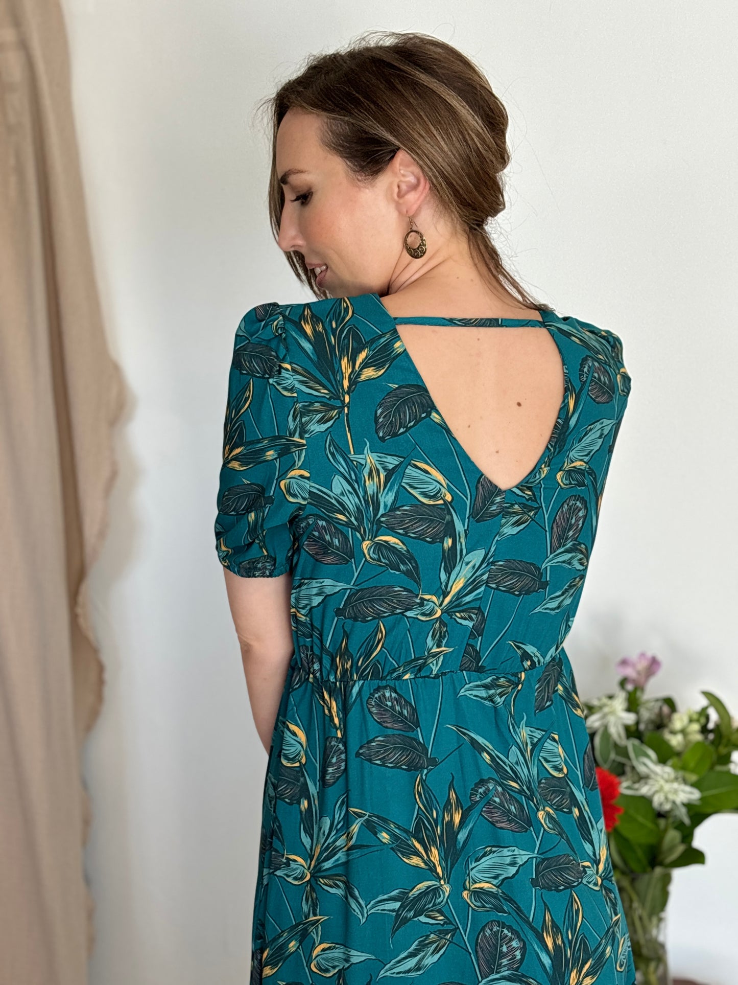 Lyn Maxi - Love Bloom: V-Neck elasticated waistline detail Maxi dress