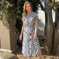 Iris - Oversize Polka:  Classic Button Up Maxi Shirt Dress