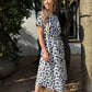 Iris - Oversize Polka:  Classic Button Up Maxi Shirt Dress