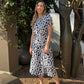 Iris - Oversize Polka:  Classic Button Up Maxi Shirt Dress