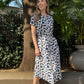 Iris - Oversize Polka:  Classic Button Up Maxi Shirt Dress
