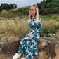 Blake - Pretty Lovely Green :  Button - Up Long sleeve Collared Dress with Belt
