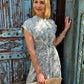Clarence Maxi - Outline Palm: Front Tie Shirt Dress