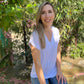 Sadie - Plain White:  Basic V-Neck Top