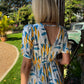 Lyn Maxi - Cheerful Garden: V-Neck elasticated waistline detail Maxi Dress