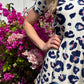 Hailey - Oversized Leopard: Classic Short Sleeve Tiered Midi Dress
