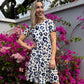 Hailey - Oversized Leopard: Classic Short Sleeve Tiered Midi Dress