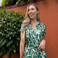 Venice - Foliage Green: Mandarin Collar Shirt Dress With Belt