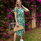 Venice - Foliage Green: Mandarin Collar Shirt Dress With Belt