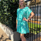 Boho Midi Dress - Floral Dreams: Sheered elasticated waistband midi dress