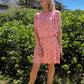 Boho Midi Dress - Floral Bird: Sheered elasticated waistband midi dress