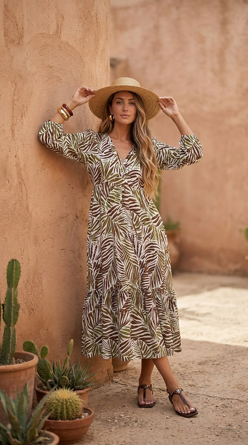 Zarah - Shadow Drift: Tiered midi dress
