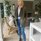 Zoe - Fatigue Suede:  Waterfall Jacket