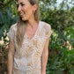 Sadie - Natural Palm:  Basic V-Neck Top
