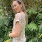 Sadie - Natural Palm:  Basic V-Neck Top