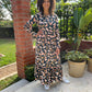 Willow - Forget Me Not:  Long Sleeve Round Neck Classic Maxi Tiered Dress