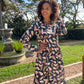 Willow - Forget Me Not:  Long Sleeve Round Neck Classic Maxi Tiered Dress