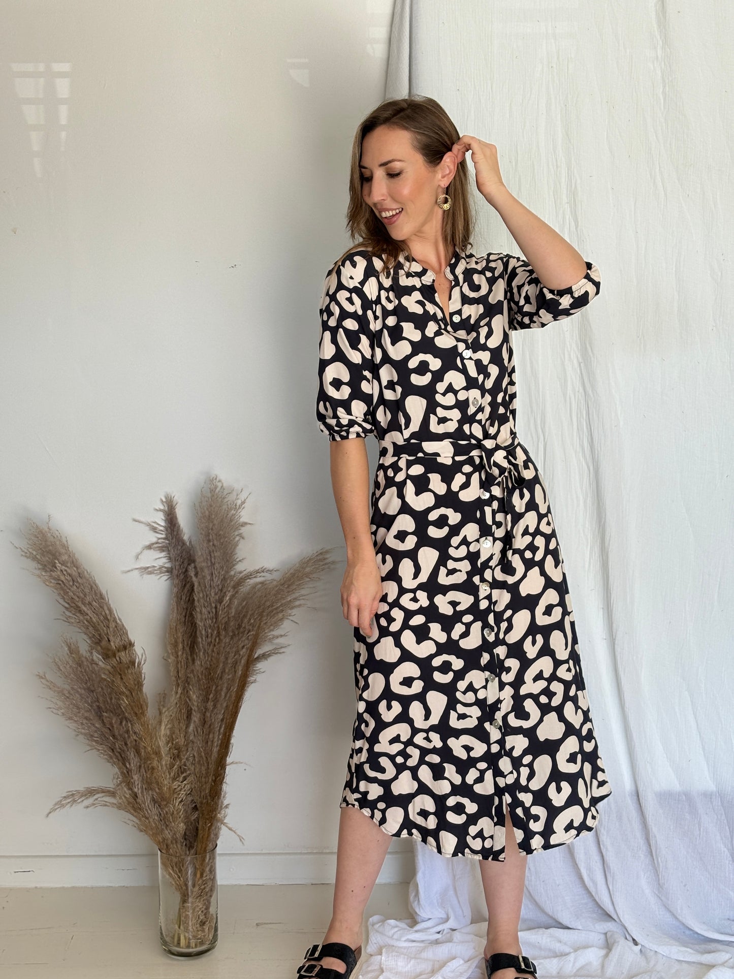 Beauty - Into the Wild: Classic Shirt Dress with 3/4 elasticated sleeves
