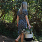 Charlie - Indigo Dreams: Classic Midi Shirt Dress with mandarin collar