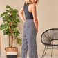 Maple - Leopard Fantasy: Wide leg full length pants with tie detail
