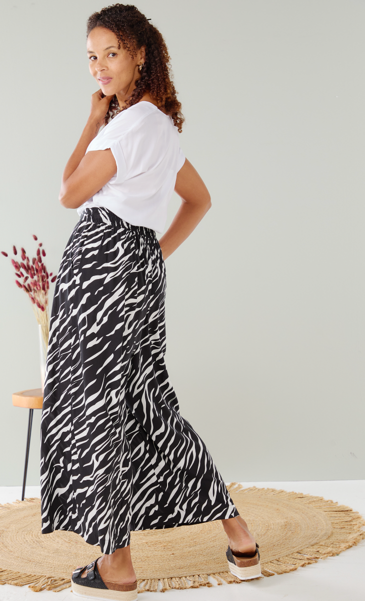 Harper - Zebra: Culotte pants with pockets