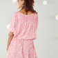 Boho Midi Dress - Floral Bird: Sheered elasticated waistband midi dress