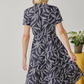Jane - Garden Palace: V-neck Straight Button-up Midi Dress with Slimmer waistline