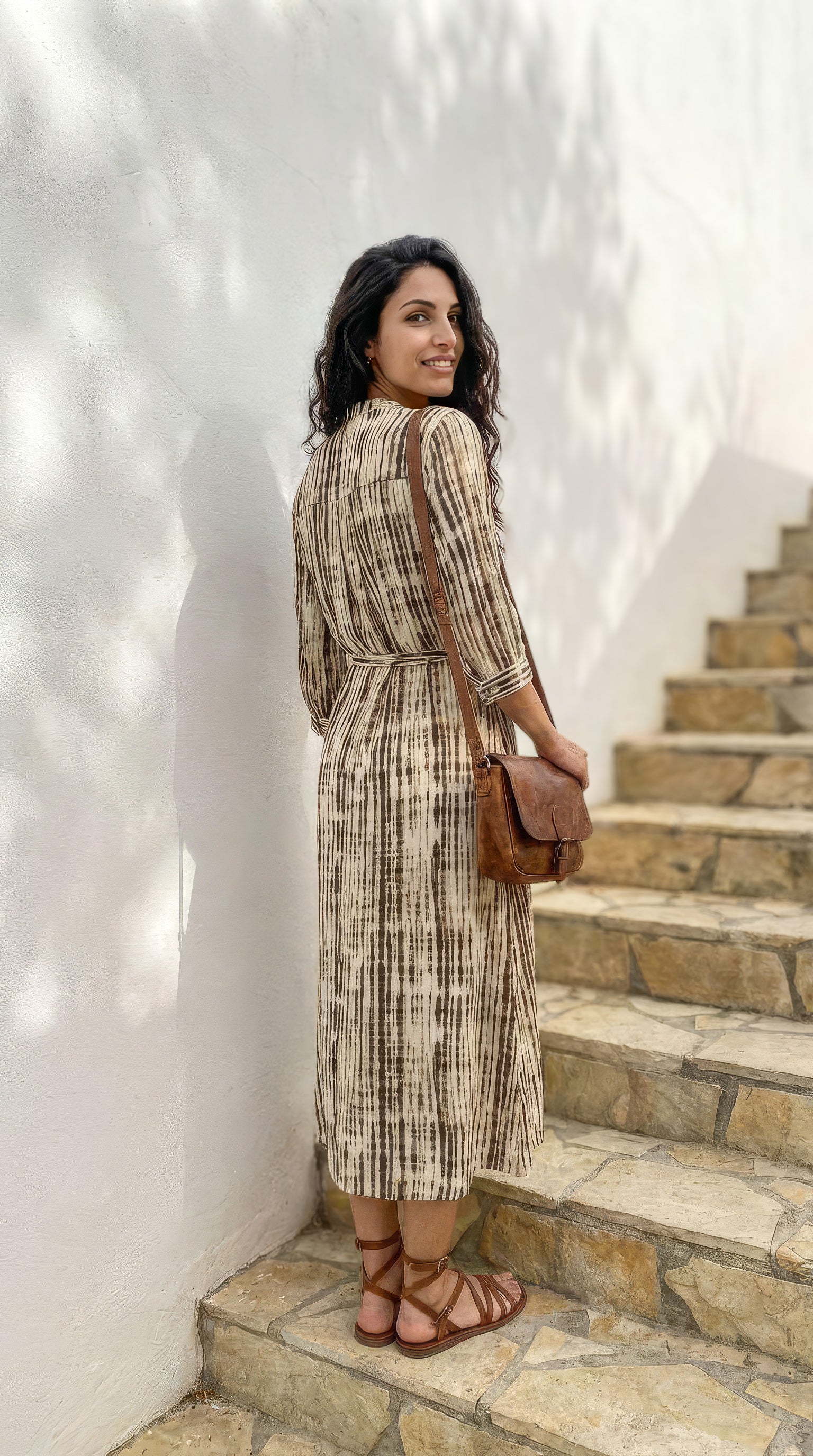 Beauty - Thunderfalls:  Classic Shirt dress with 3/4 sleeves