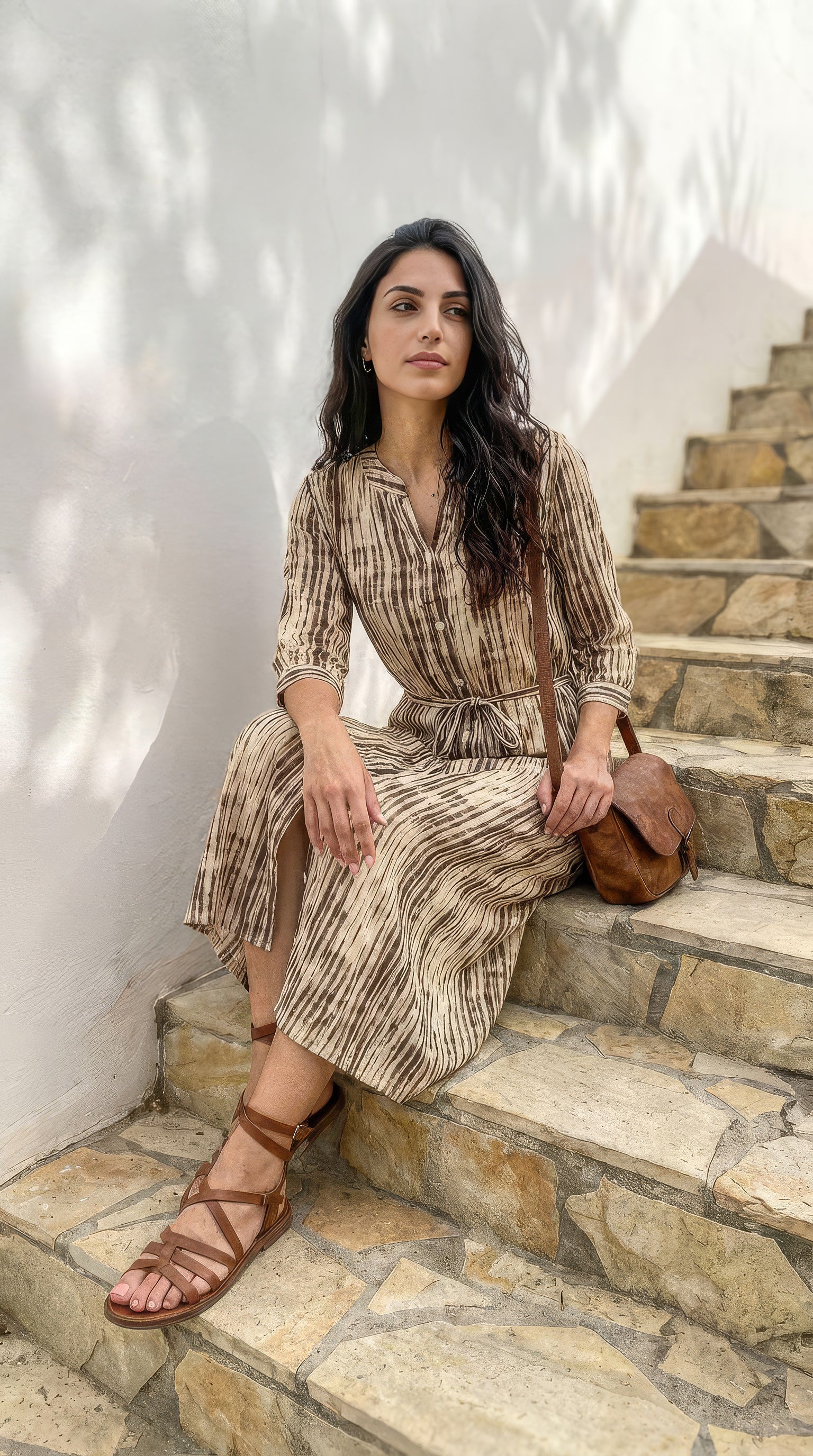 Beauty - Thunderfalls:  Classic Shirt dress with 3/4 sleeves