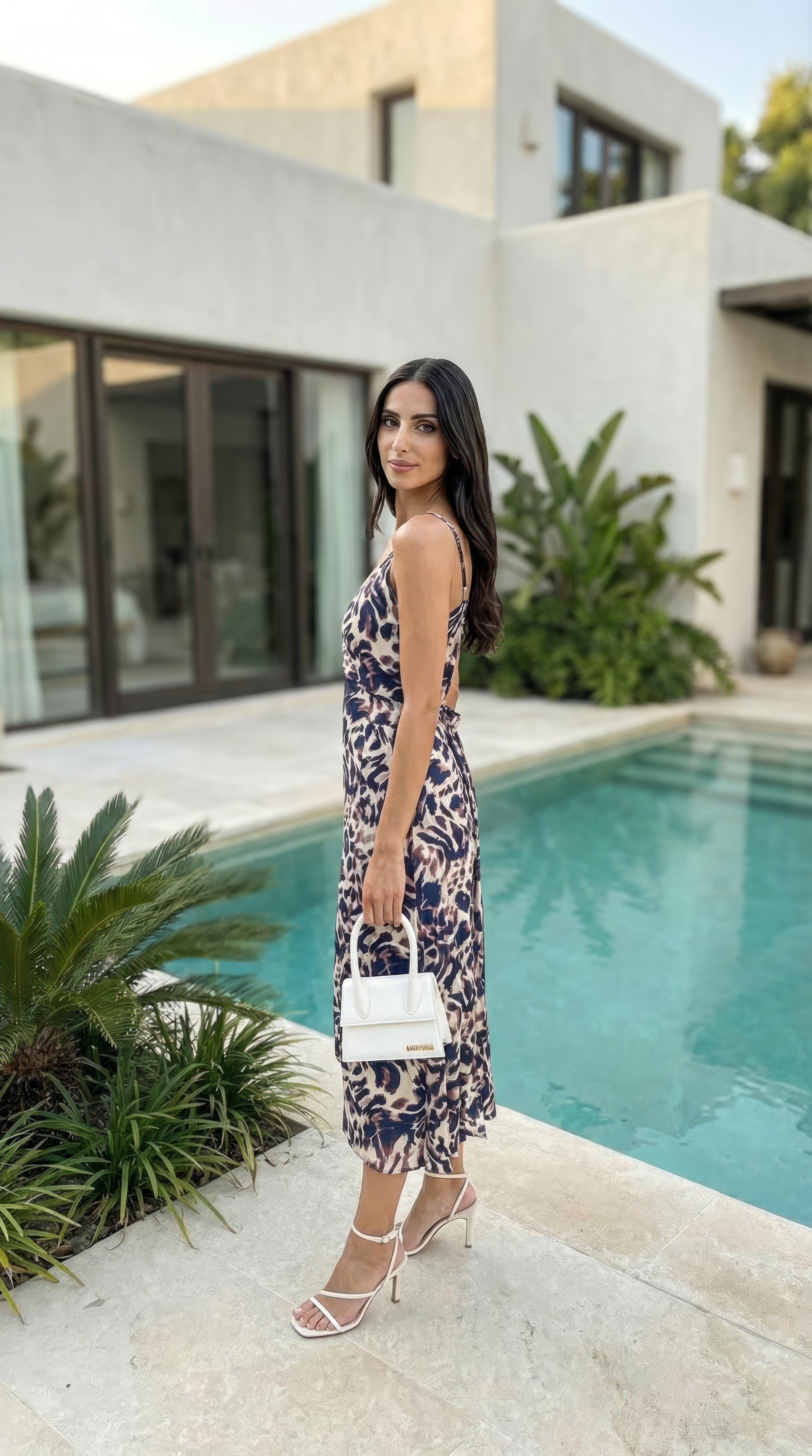 Sofia - Amber Glow: Strappy wrap dress