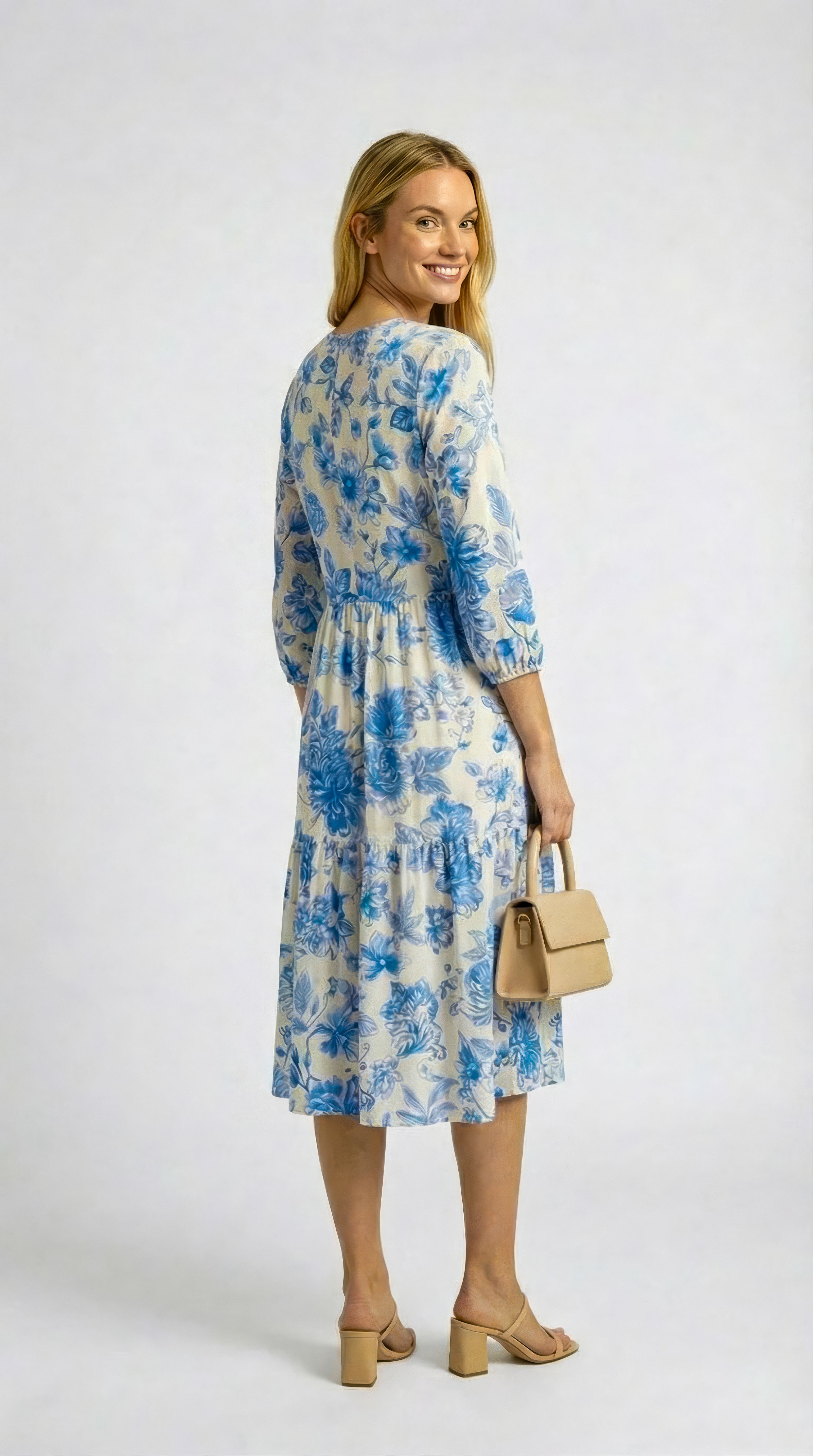 Isla - Glistening Grove: Tiered Button up dress