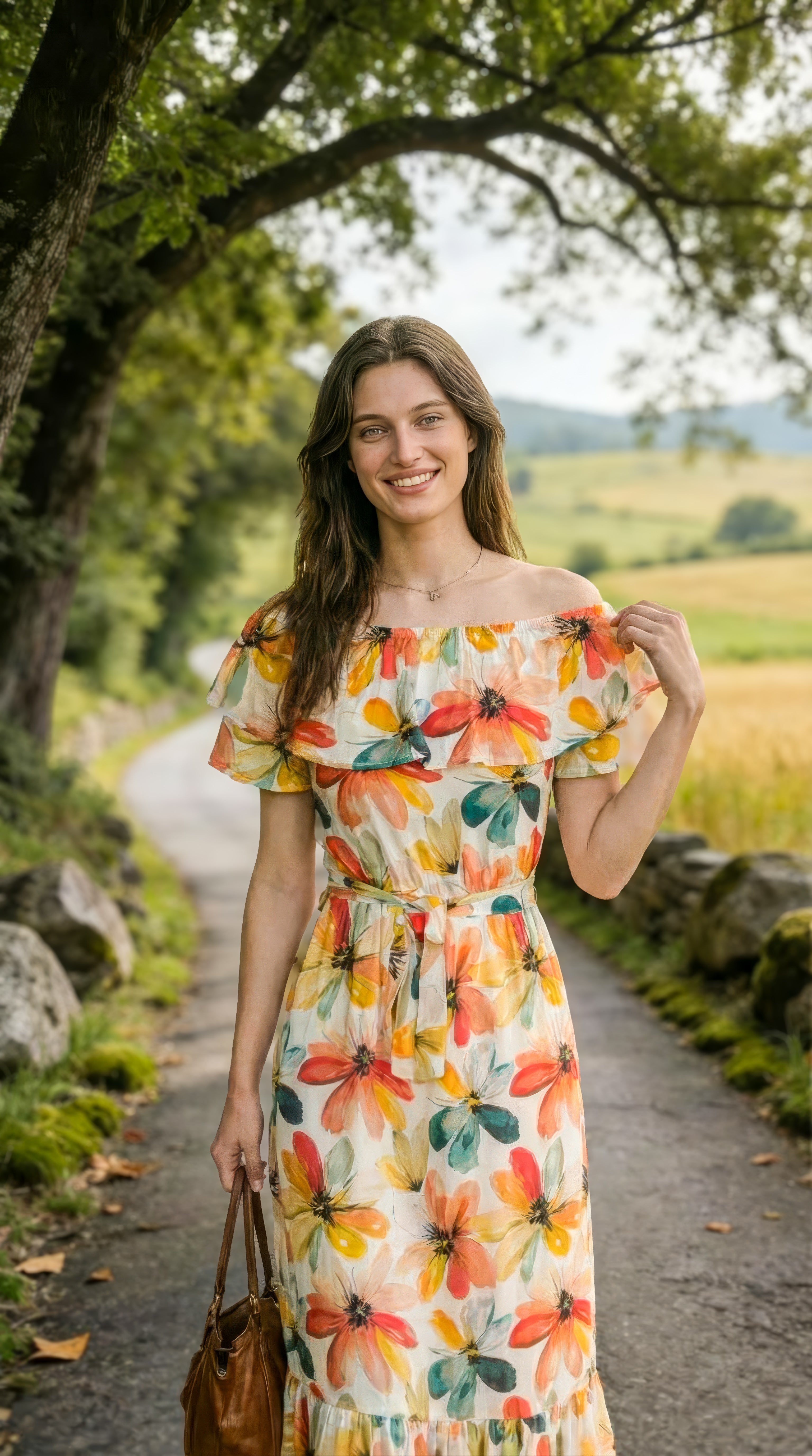 Anouk - Springwoods: Off the shoulder maxi dress