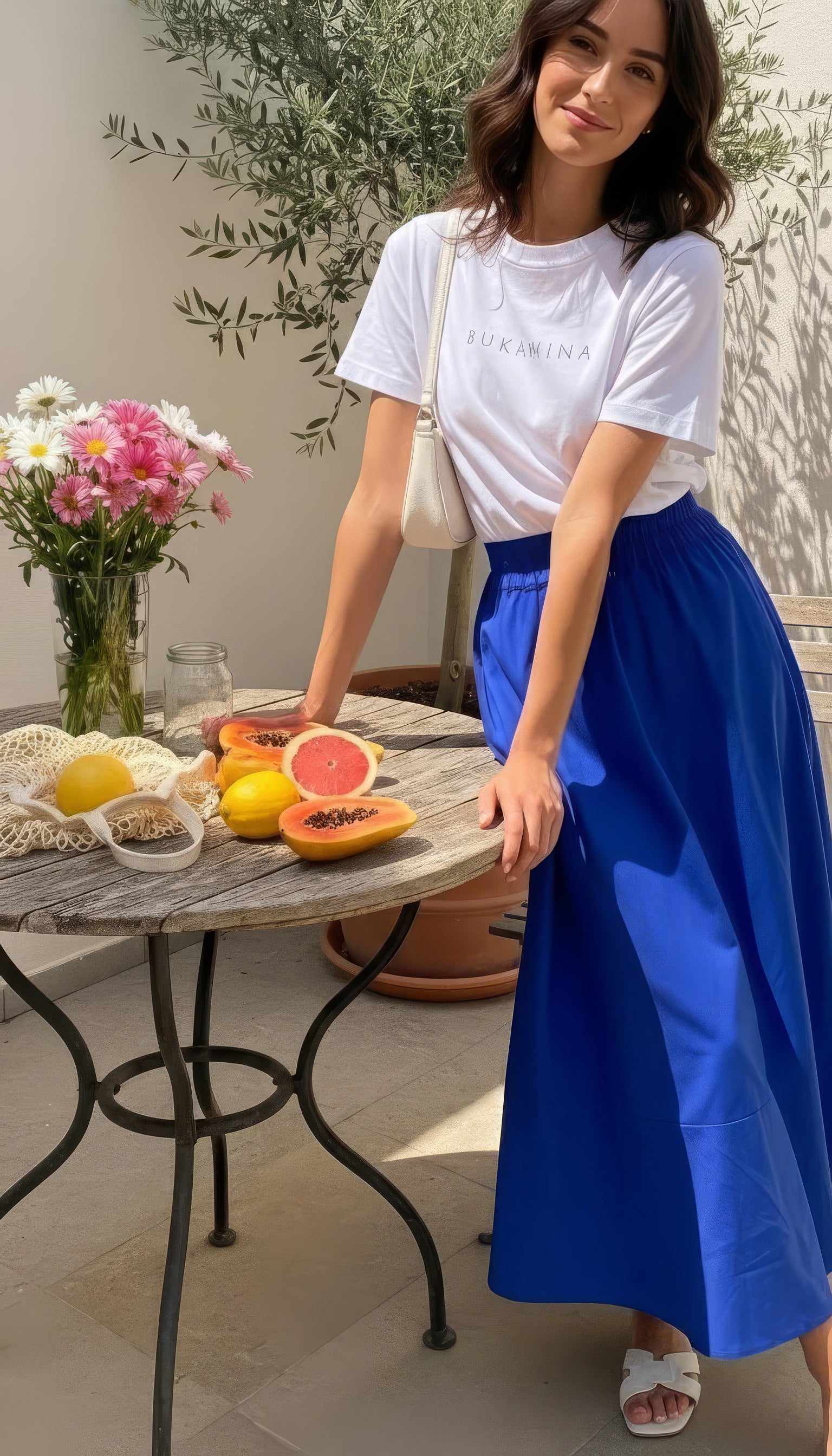 Shay - Royal Blue: A-line Poplin skirt