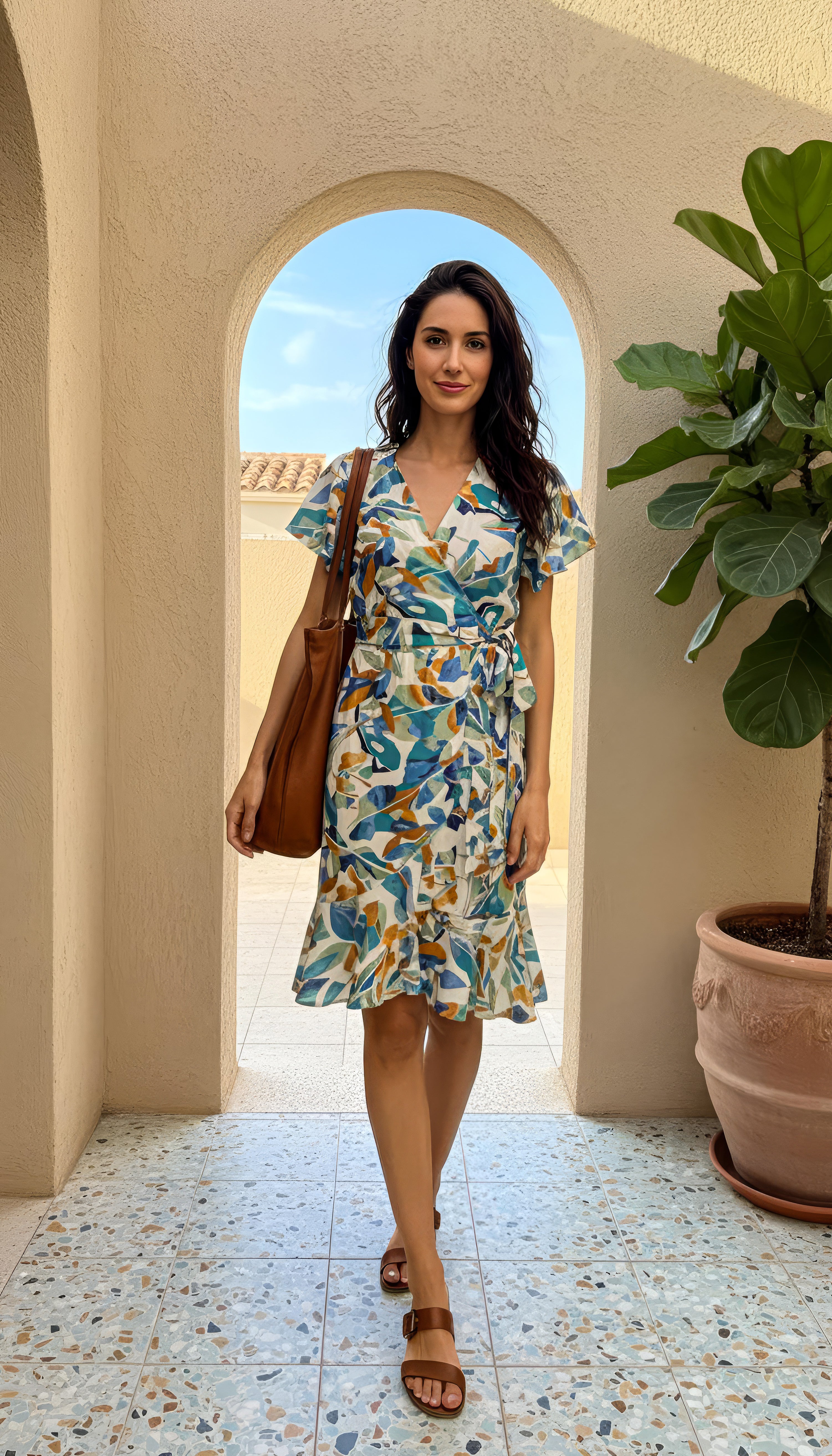 Sabrina - Daisy Dreams: Short wrap dress with frill