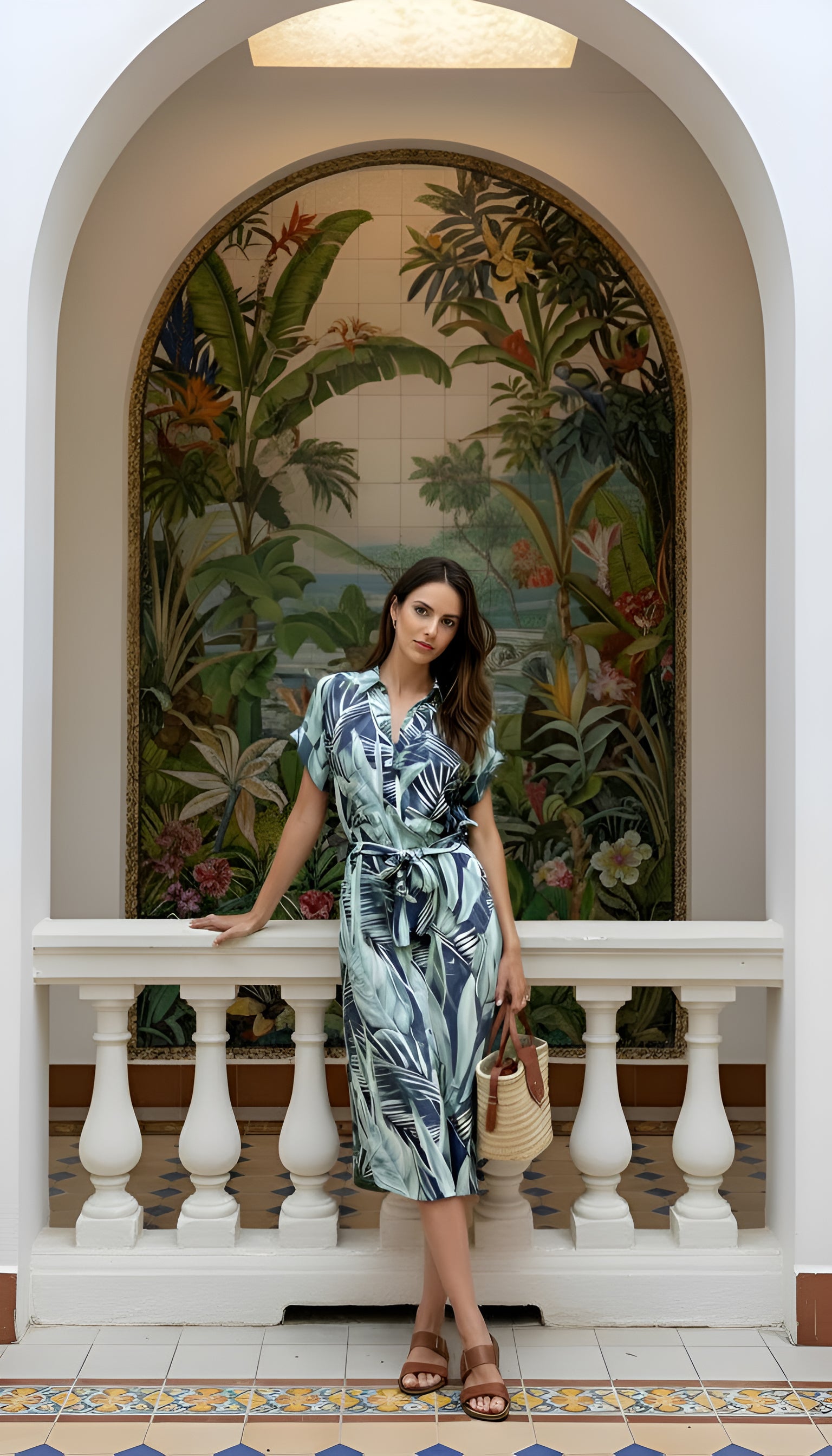 Venice - Orchid Creek: Classic Midi Collared Shirt dress with a belt